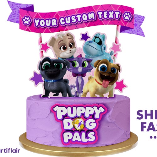 Disney Puppy Dog Pals Birthday Cake Toppers with Party Favors with Rolly A.R.F. 
