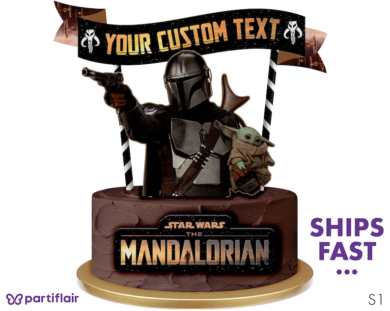 Mandalorian Cake Topper/star Wars Cake Topper/birthday Cake Etsy