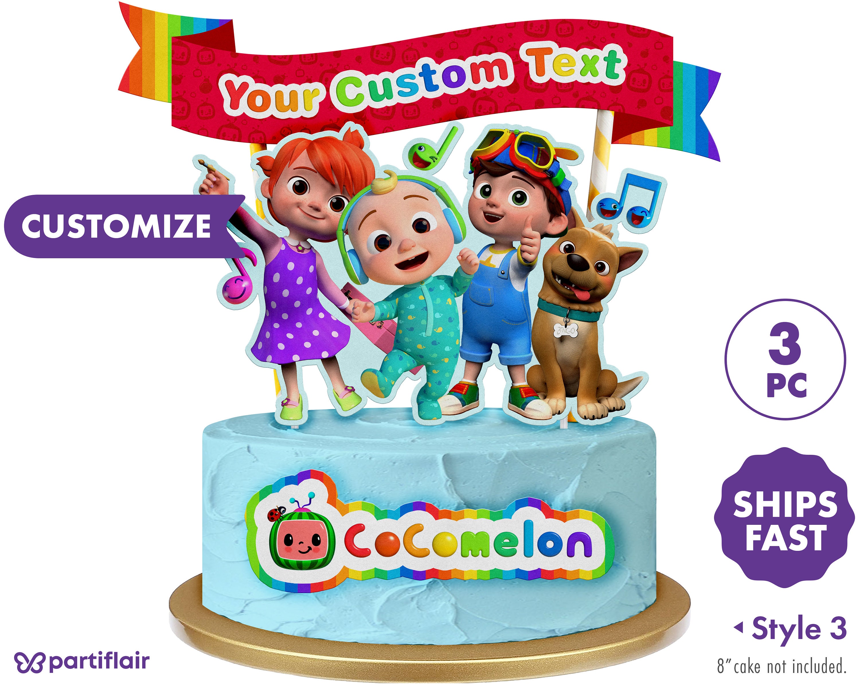 cake topper Colorful topperPersonalized Etsy