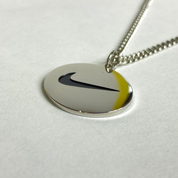 Silver Nike Necklace Circle Oval Swoosh Logo Collar Chain - Etsy España