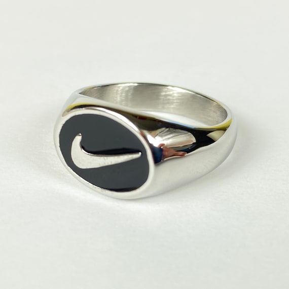 nike logo silver