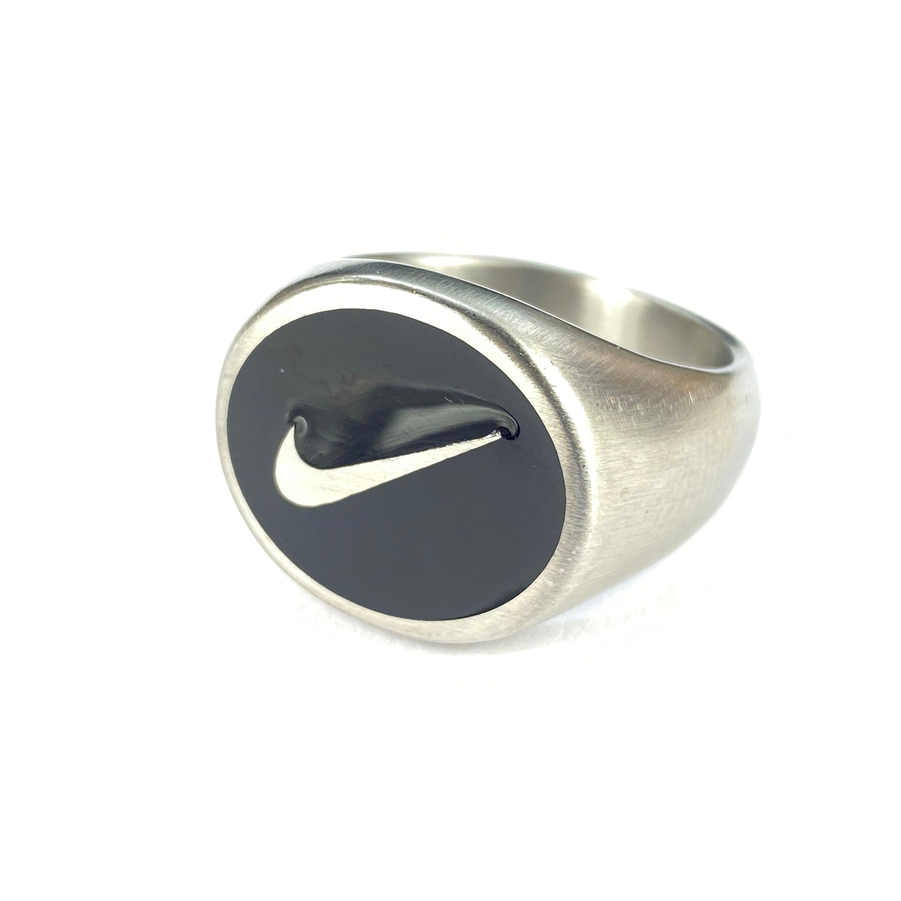 Silver Nike Swoosh Logo Round Ring Birthday Xmas Etsy UK
