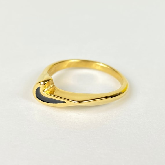 Gouden Nike Ring Slim Cut Out Swoosh Logo Band Ring - Etsy België