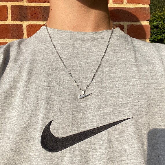 su Joya Presa Silver Nike Necklace Swoosh Logo Collar Chain Pendant / - Etsy España