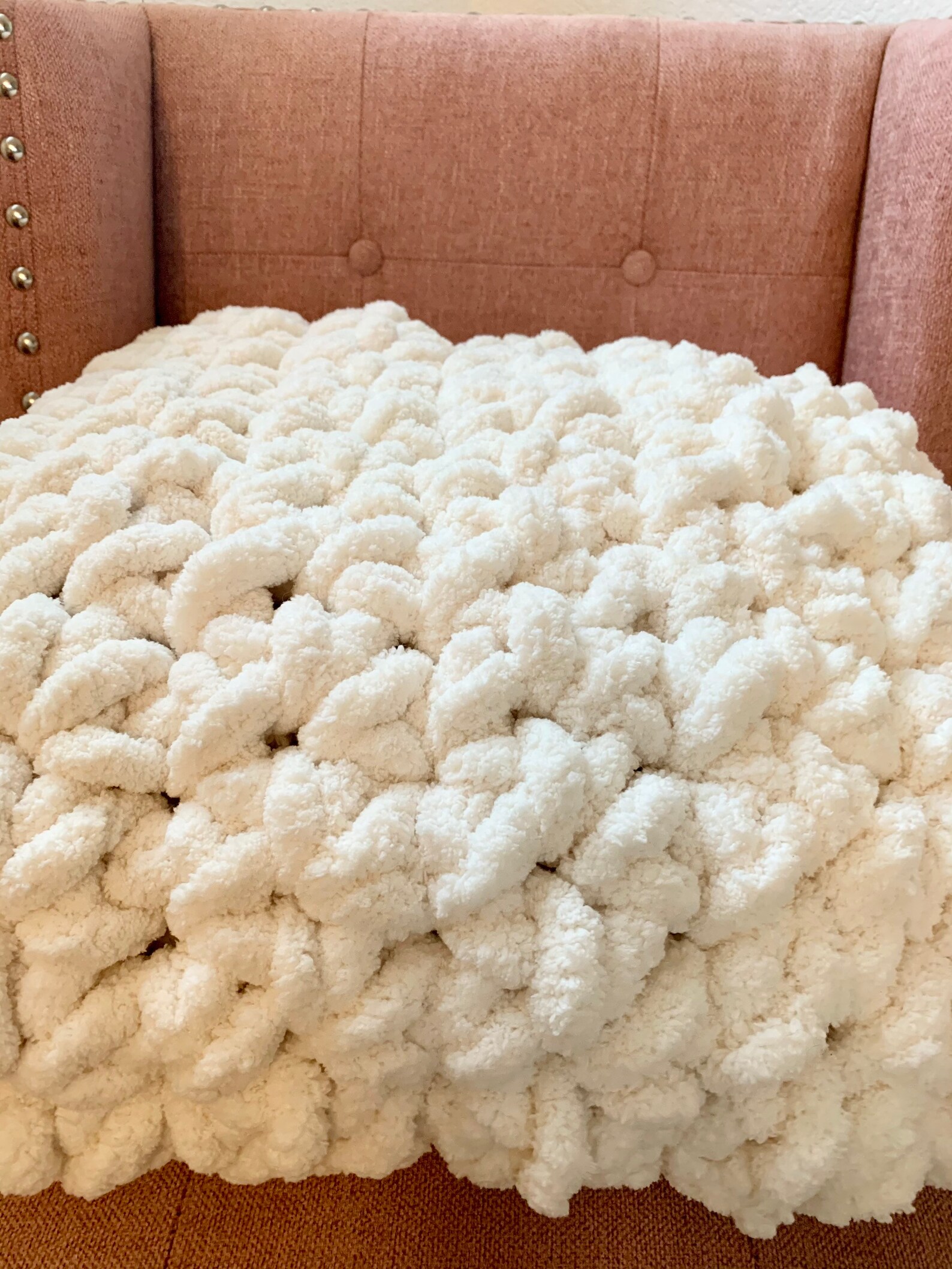 Chunky White Chenille Blanket Etsy