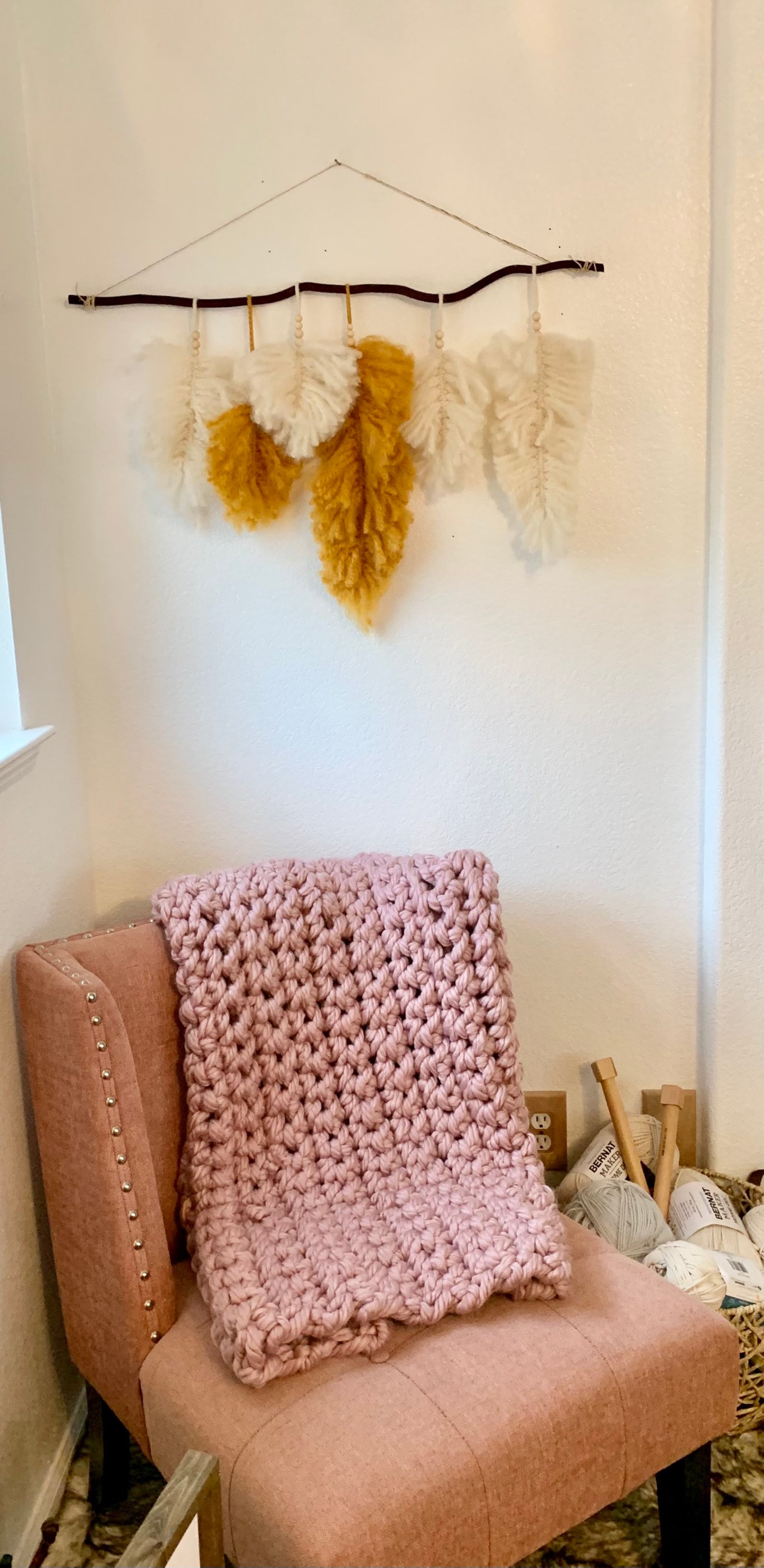 Super Chunky Pink Wool Blanket Etsy