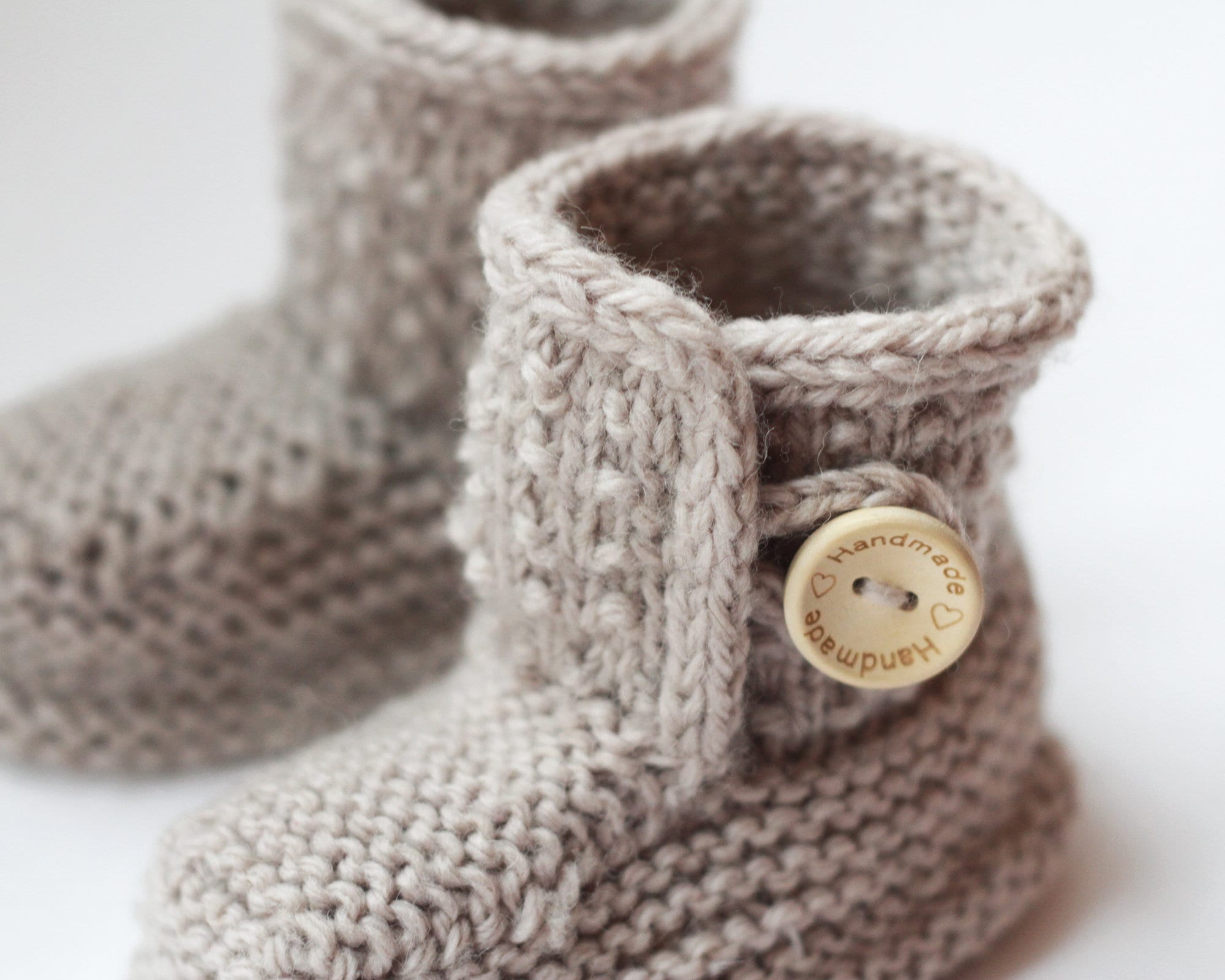 Wool baby booties ugg beige ugg boots button hand knit baby Etsy