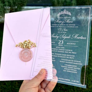 XV Años, Quinceaños, Mis XV Años, Mis Quince Años, 15 Años Einladung, Quitte Einladung, Rosa Umschlag, Rose Gold, Geburtstagseinladung