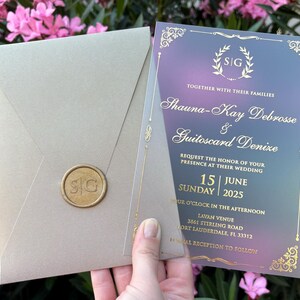 Invitación de boda de acrílico esmerilado, Boda, Invitación de boda, Invitación de acrílico, Invitación de boda de acrílico, Sobre de perla bronce,