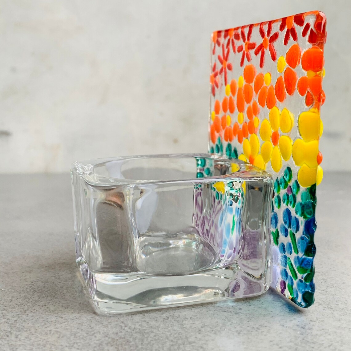 Craft kit Make at home glass tea light kit flower design by Etsy