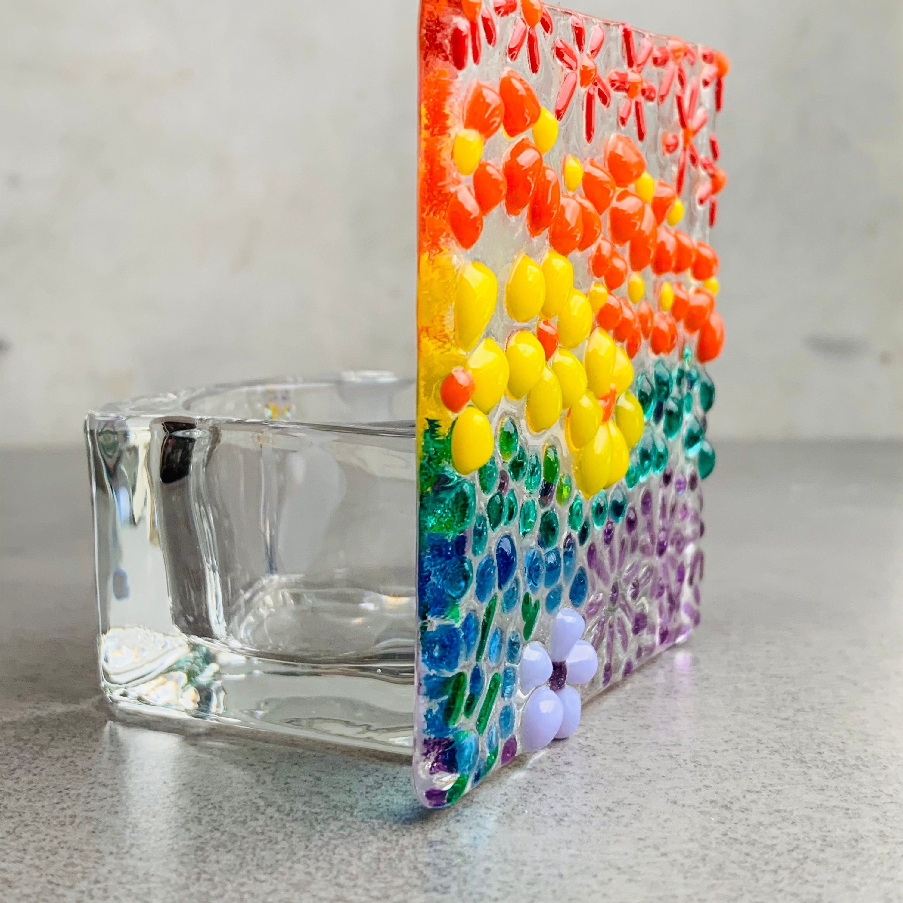 Craft kit Make at home glass tea light kit flower design by Etsy