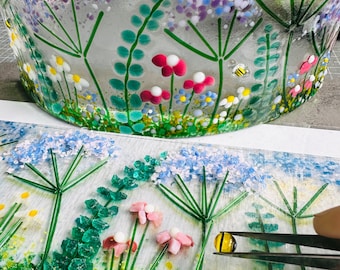 Fused Glass Flower Kit: Crafting gift.