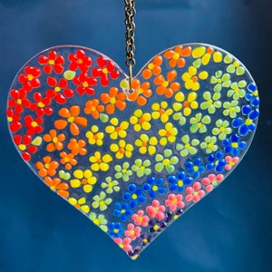 Fused glass kit, Craft kit, glass art, Make at home fused glass  kit by Twice Fired heart hanging, flower design.