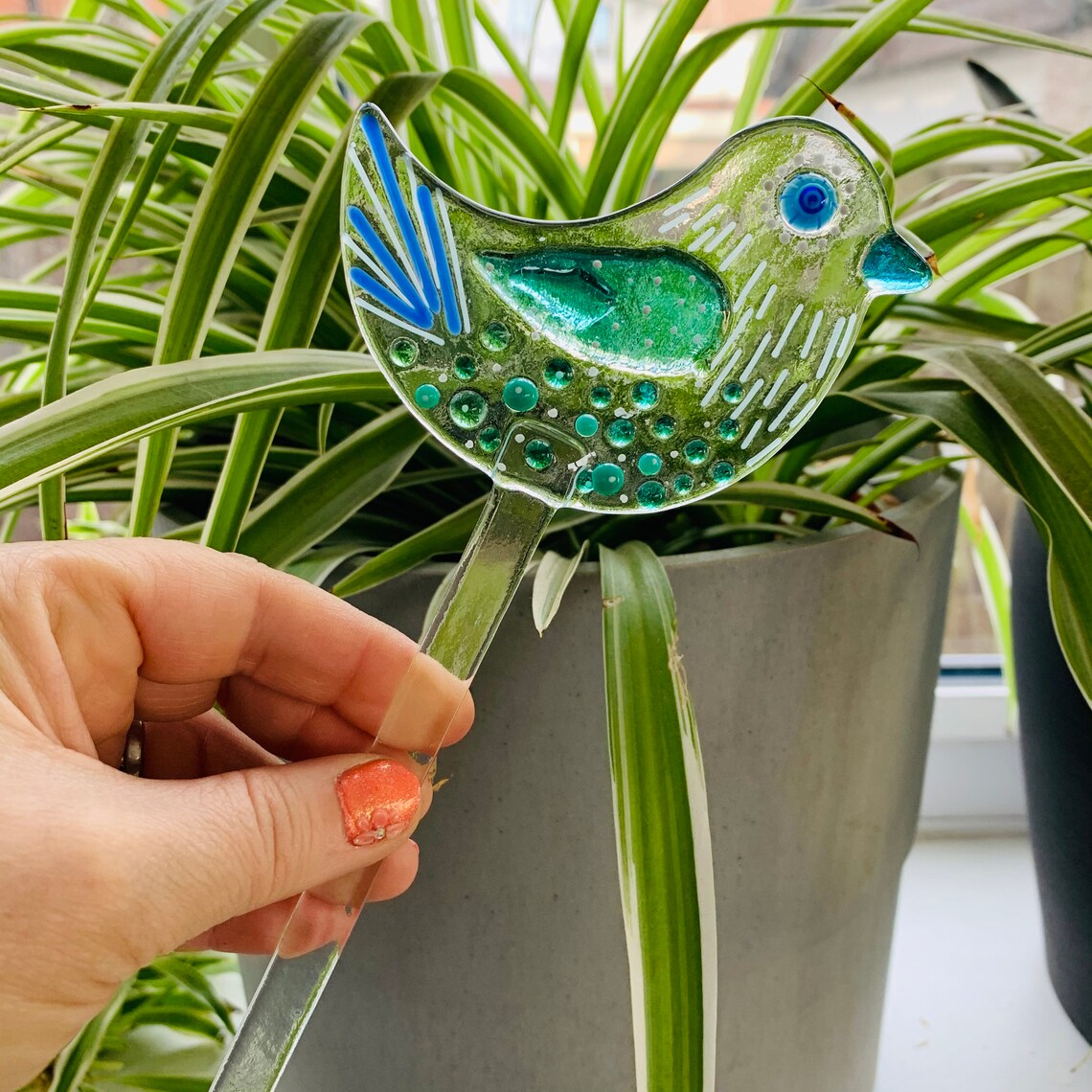 Bird plant pot decoration add personalised message. Etsy