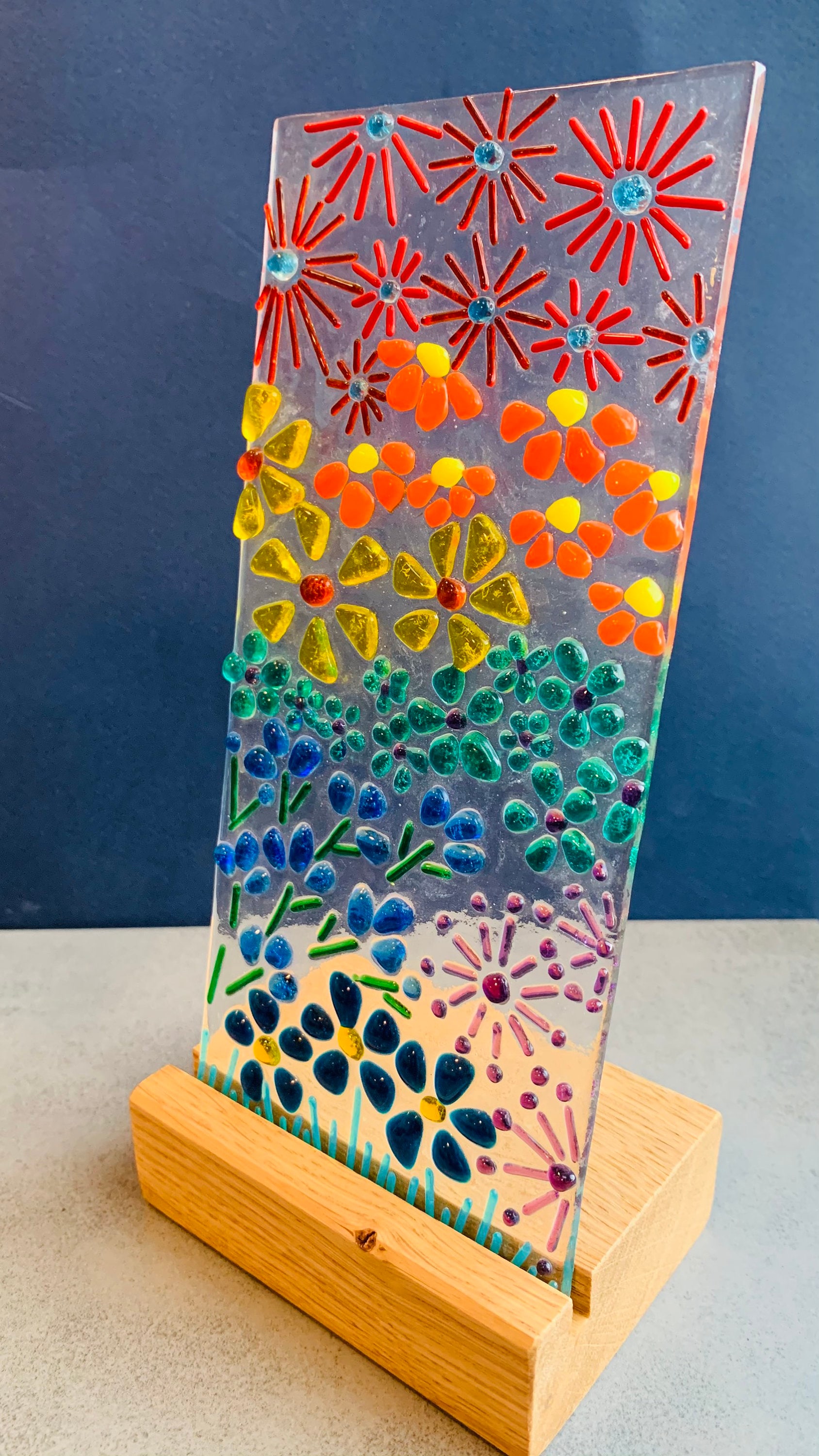 Craft kit. Make at home fused glass kit. Glass panel in Etsy