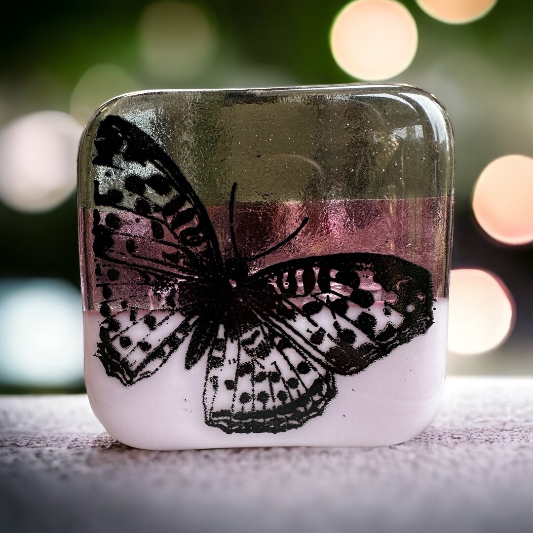 Seconds SALE Butterfly Pink Tea Light Holder. Fused Glass Pink Etsy UK