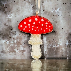 Fused glass mushroom Christmas decoration image 8