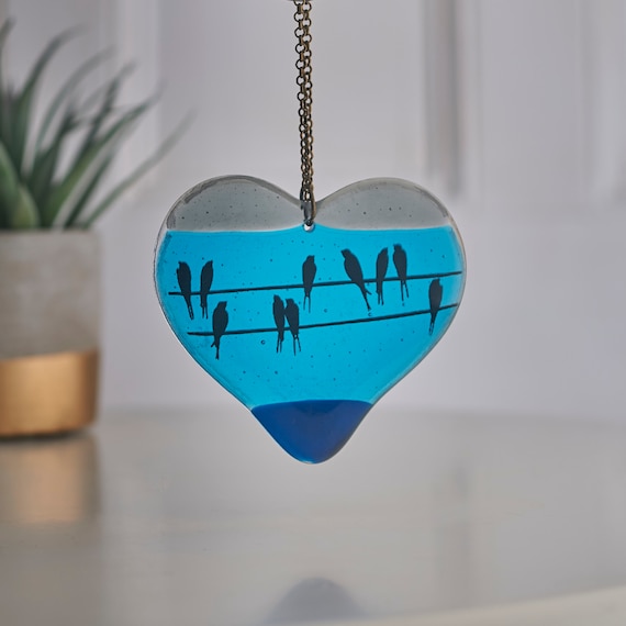 Cuore in filo decorativo da appendere, porta tealight da