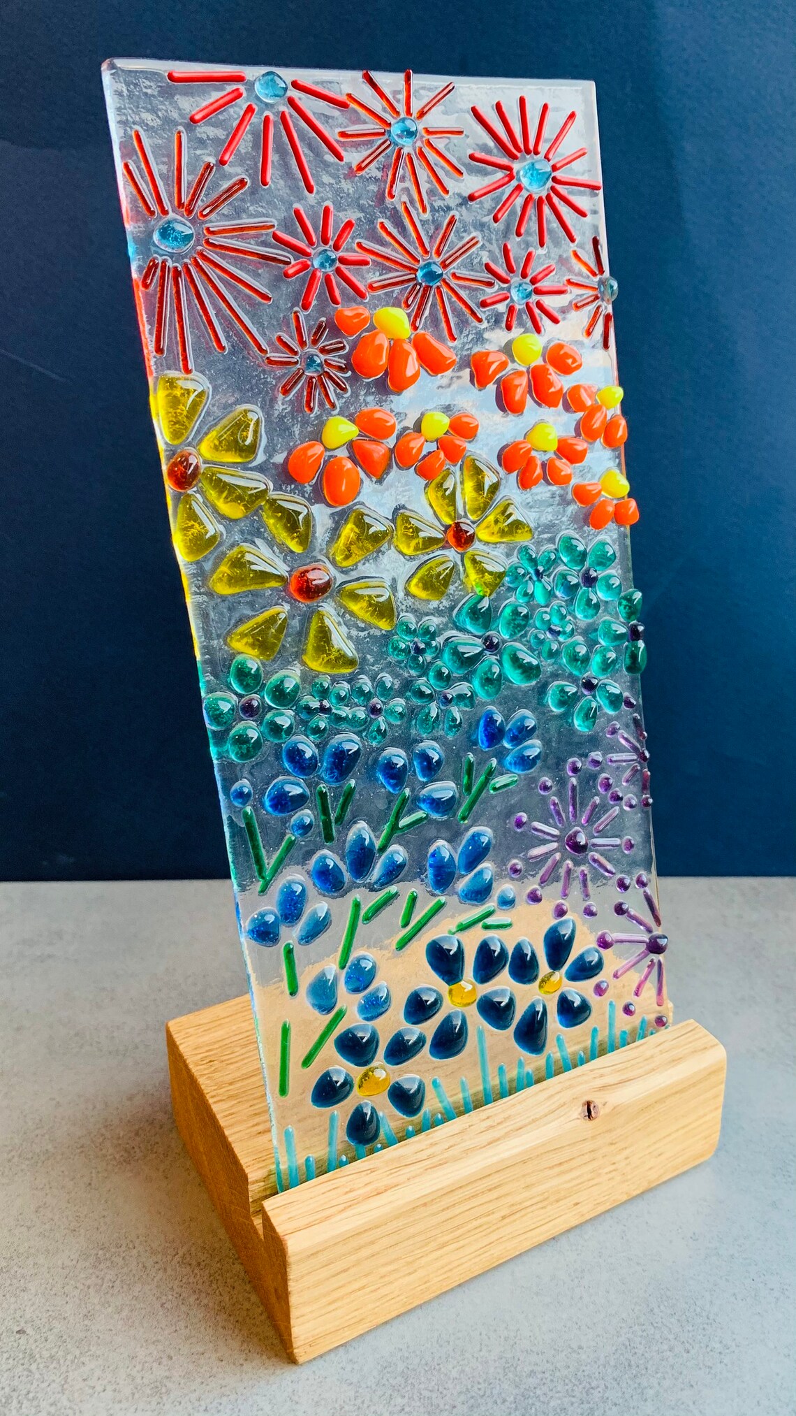 Craft kit. Make at home fused glass kit. Glass panel in Etsy