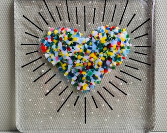 Fused glass heart coaster Craft kit