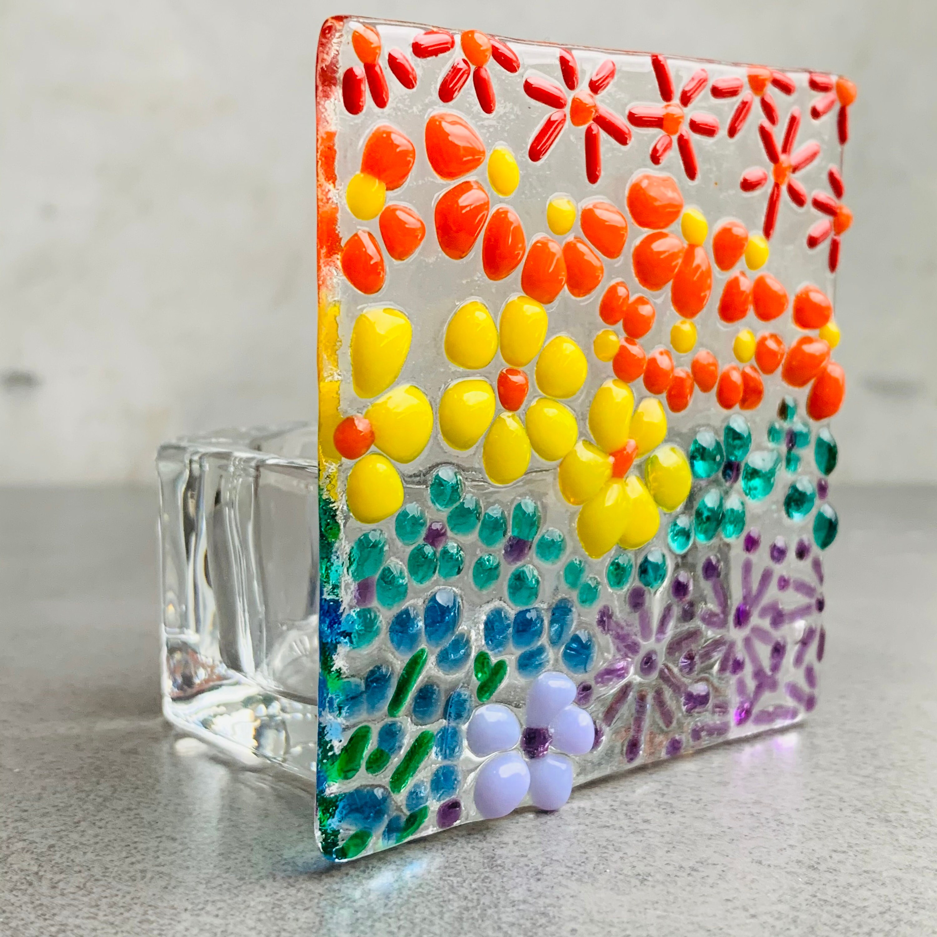 Craft kit Make at home glass tea light kit flower design by Etsy