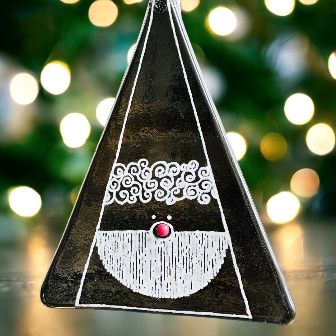 Glass Gonk Christmas Decoration Fused Glass Grey Gonk Etsy UK