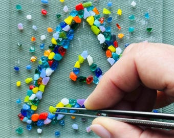 Fused glass alphabet coaster Craft kit