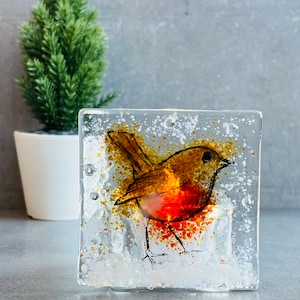 Christmas Robin tea light, Christmas decor , Christmas Robin gift.