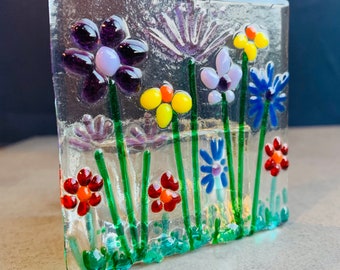 Fused glass kit, Craft kit, Make at home glass tea light kit by Twice Fired