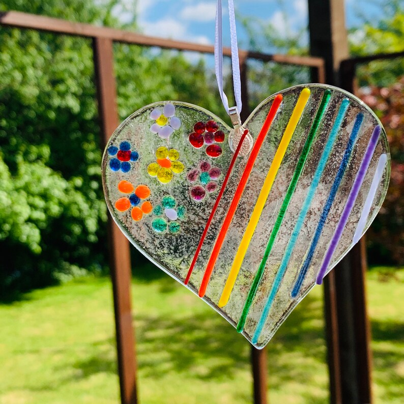 DIY Make at Home Kit Glass Kit Heart Hanger. Etsy UK