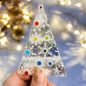 Christmas Decorations, Fused glass multicolor Christmas glass decoration,  Christmas decor, fused glass Christmas Ornament.