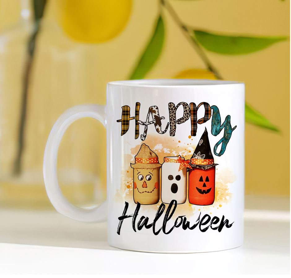 Happy Halloween Jars Mug Halloween Cup Pumpkin MugHalloween Etsy