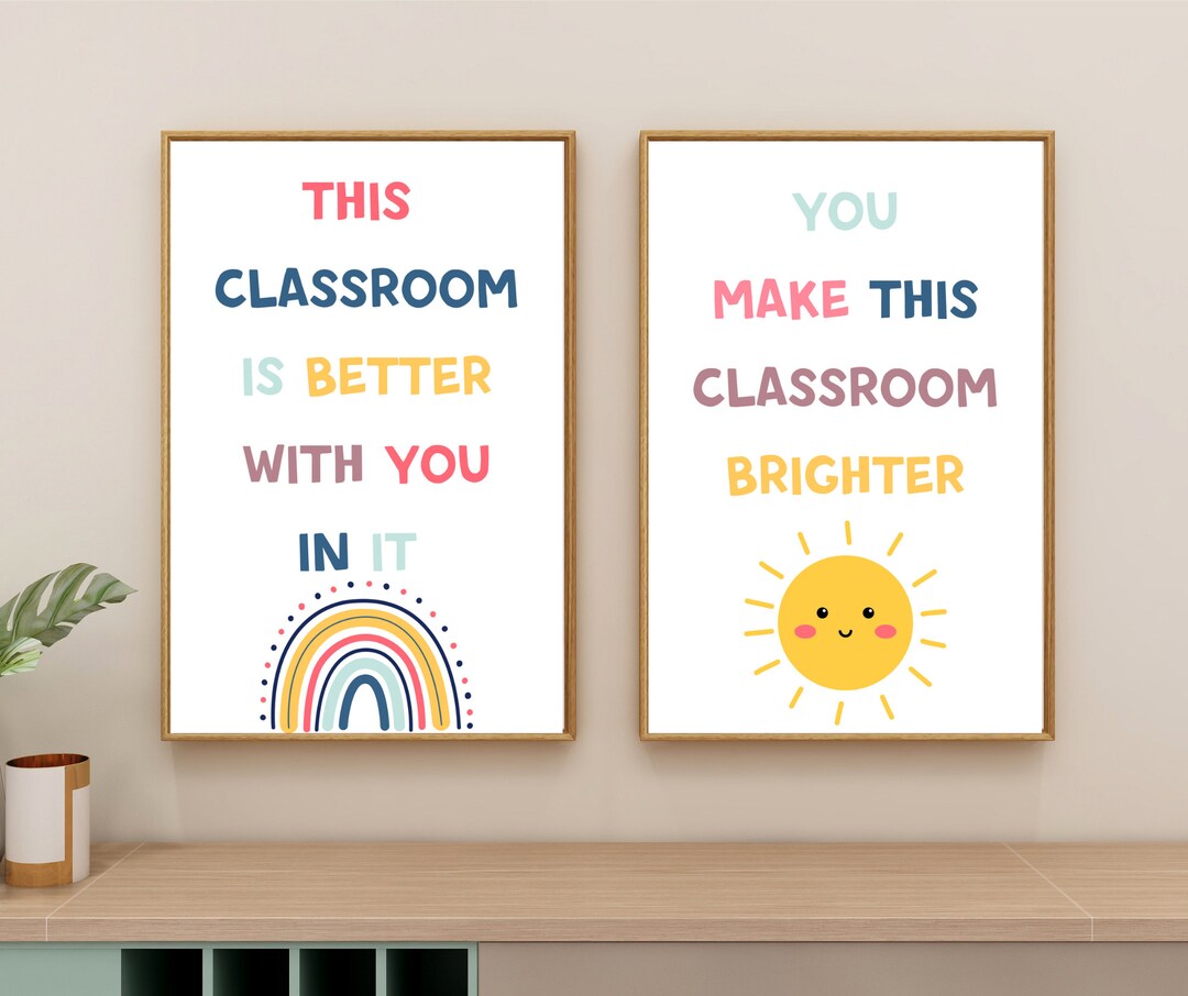 Classroom Motivational Wall Art Print Set of 2 Affirmation Etsy