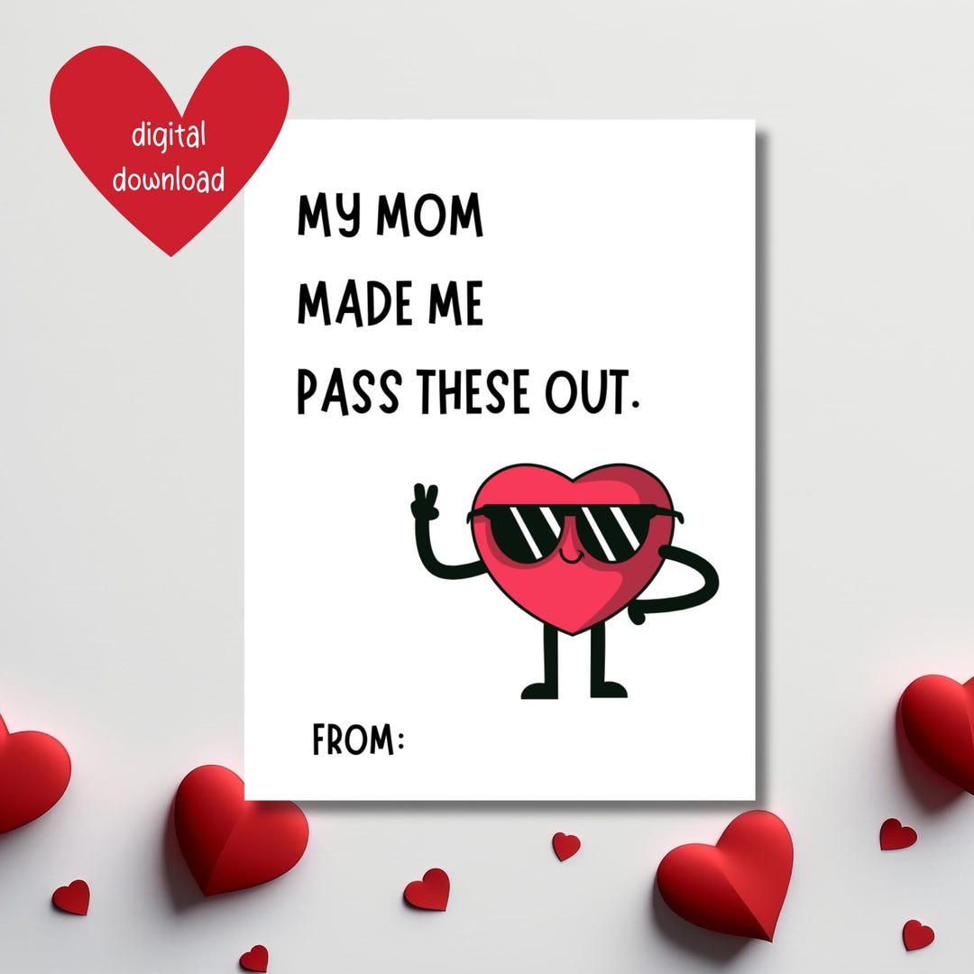Kids Funny Valentine Card Printable - Printable Valentine's Day Card ...
