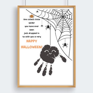 Halloween Spider Handprint Art Printable - Handprint Craft for Halloween - Handprint Craft for Kids - Digital Download