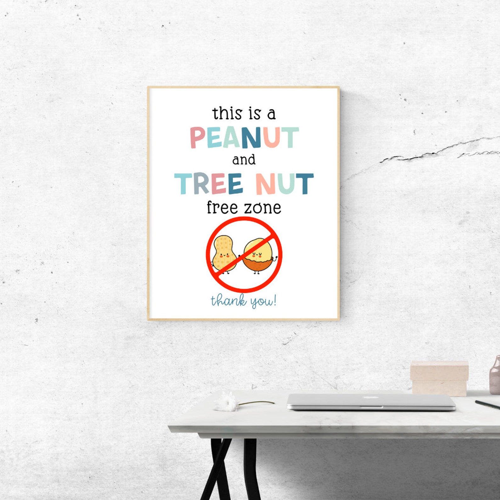 Printable Peanut and Tree Nut Free Zone Sign Food Allergy Sign Peanut ...