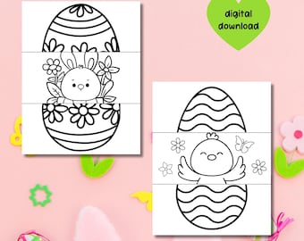 Easter Coloring Page Craft Printable - Surprise Easter Egg Coloring Page - Easter Craft for Kids