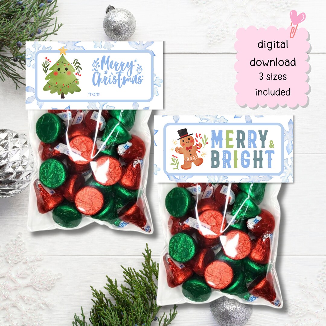 Christmas Printable Treat Bag Topper - Christmas Treat Bag Toppers ...