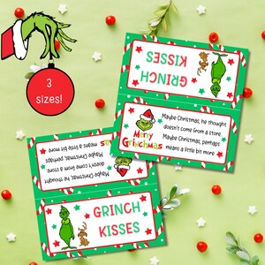 Grinch Kisses Printable Treat Bag Topper - Christmas Candy Bag Topper ...