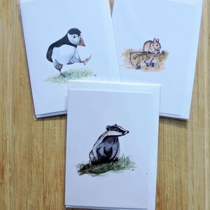 3 x Carte A6 - Carte Della fauna selvatica britanniche