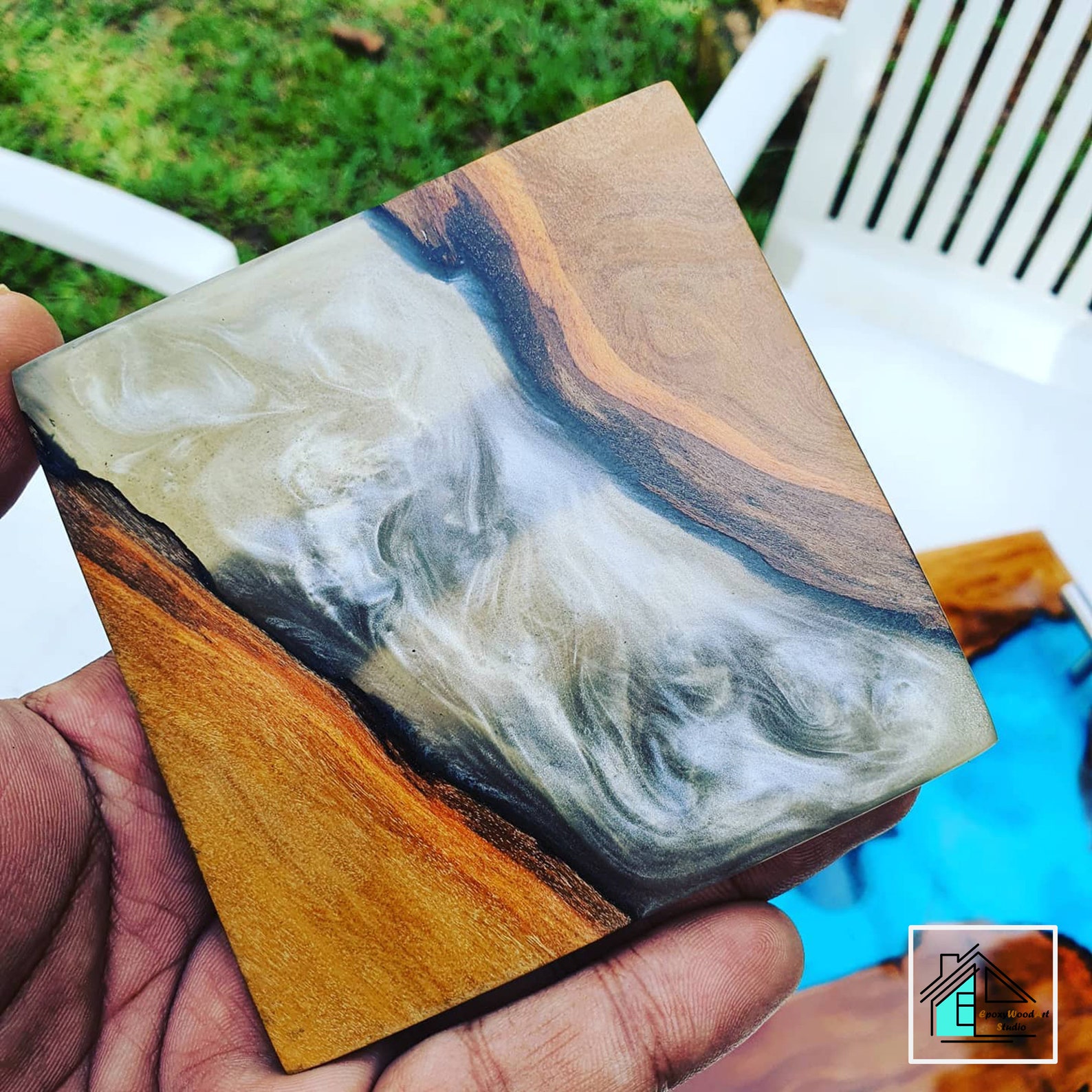 Epoxy Wood Coasters / Resin Wood Coasters / Live Edge Coasters Etsy