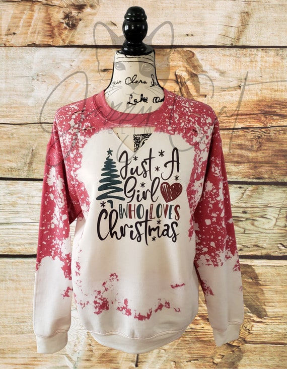 Christmas Bleached Sweatshirt - Etsy 
