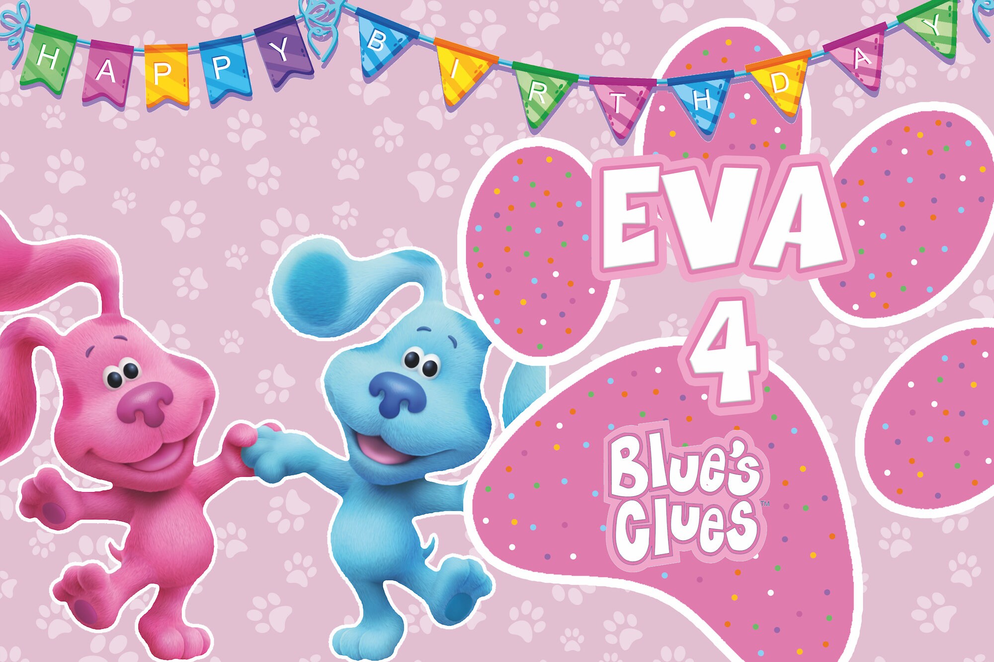 Blues Clues Birthday Backdrop PinkBlues Clues Birthday | Etsy