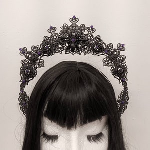 Arachne: spider halo, gothic headwear, goth crown, halloween cosplay, witch, witchy, alt accessory,  alternative accessories, bride, queen