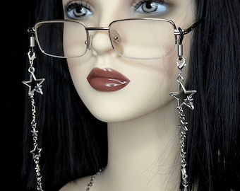 Twinkle glasses chain: space accessory, star accessories, alt eyewear, alternative eye decoration, christmas gift, cosmic witch, pagan,goth