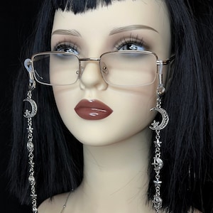 Astra glasses chain: moon accessory, star accessories, alt eyewear, alternative eye decoration, stocking filler,christmas gift, cosmic witch