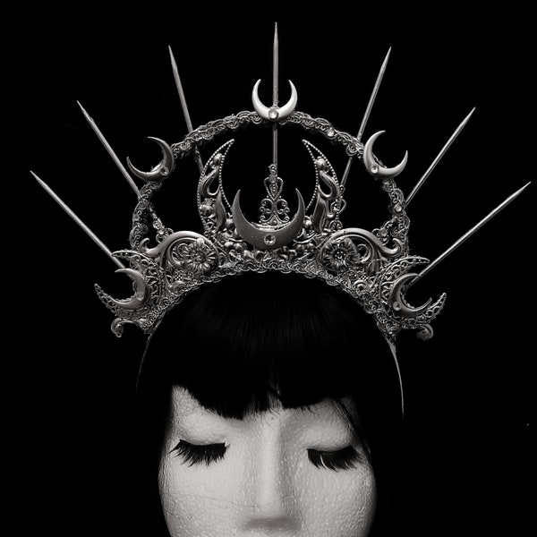 Moonbeam crown: gothic headwear, goth bride, luna, witch, goddess, wedding, fantasy, cosplay, alt bride, alternative photoshoot, queen