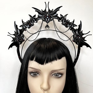 Vampiric Headwear- gothic headpiece, vampire halo, alternative tiara, evil queen, vamp bat crown, cosplay headband, fantasy hair accessory