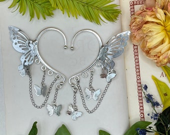 Butterfly Ear Cuff Pair: Fantasy Cosplay Ear Wrap