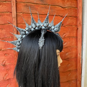 Corvus Mohawk Crown: Gothic Birdskull Spiked Headwear